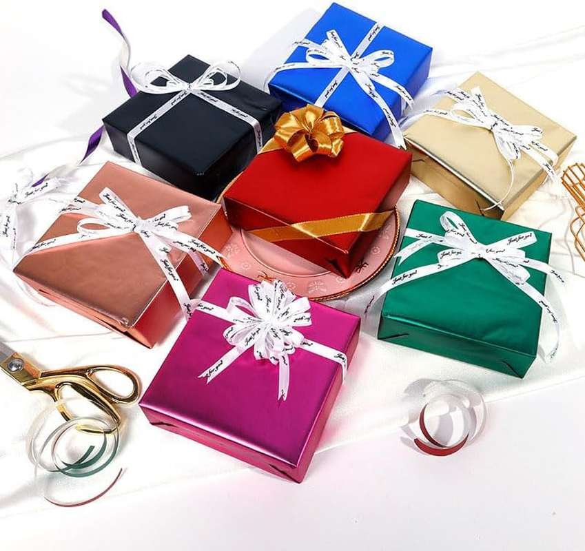 WADY Matte Metal Wrapping Paper Roll - Solid Color Gift Wrap for Wedding, Christmas, Birthday, Valentine'S Day, Baby Shower, DIY Bouquet - 43Cm X 10M Decorative Paper (Red) - Green image number 3