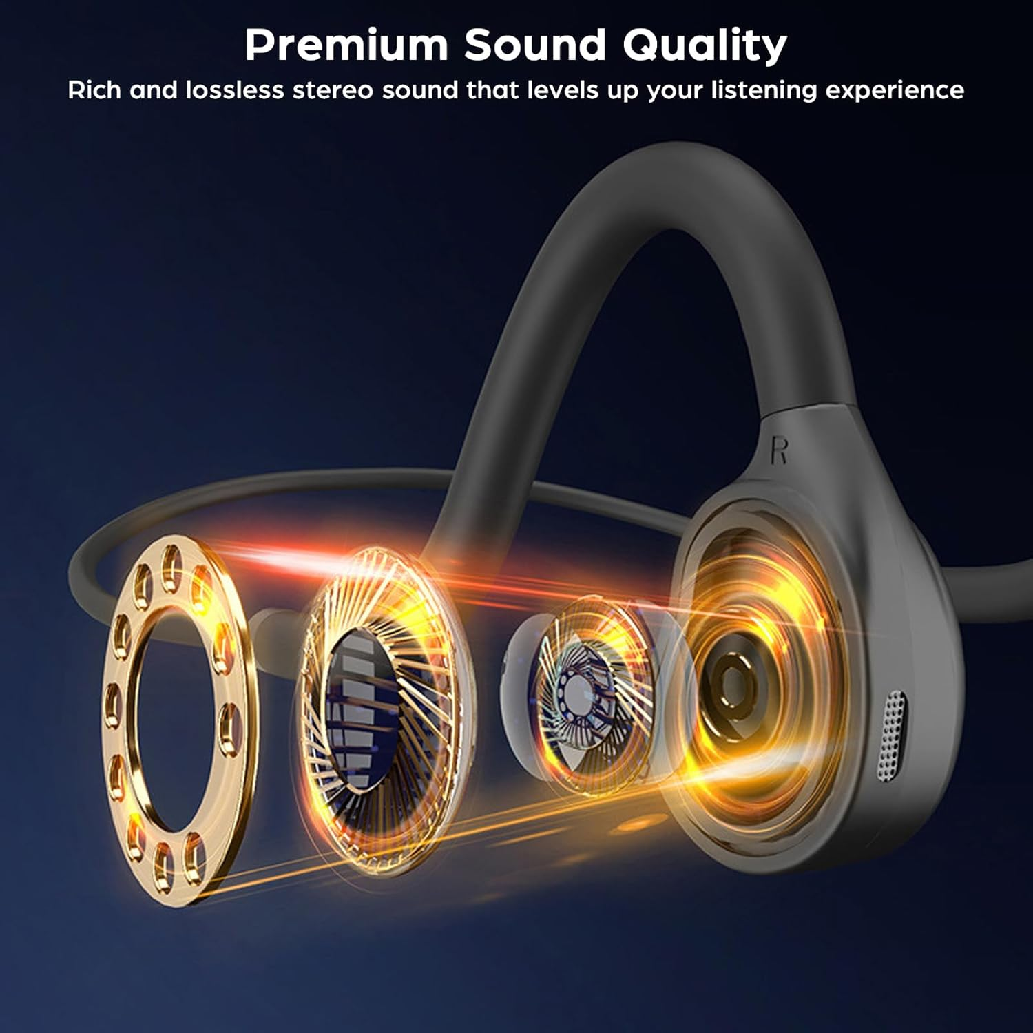 Open Ear Sport Headphones,Wired Neckband Running Headphones with Mic 3.5Mm/Type C Connector In-Line Control Stereo Headset for Office Cycling Jogging Gym Workout (3.5Mm) image number 3