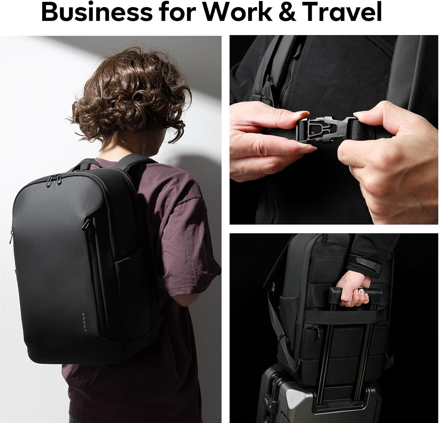 BANGE Design Laptop Travel Backpack - Gray image number 7