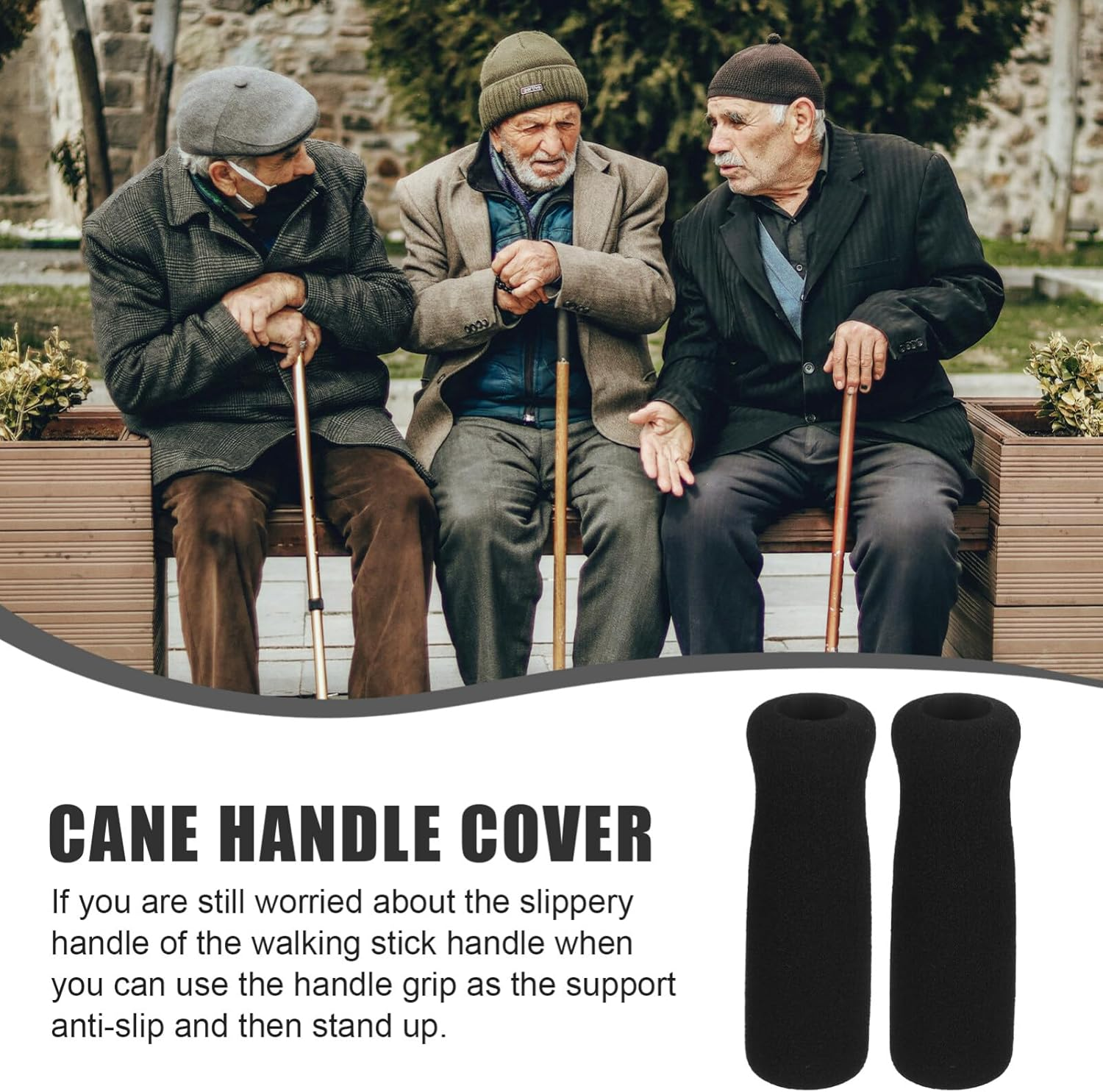 Kisangel Foam Handle Covers for Crutches and Walking Canes Nonslip Soft Sponge Grip Replacement for Comfortable Hand and Wrist Support Easy to Install for Elderly Mobility Aids image number 3