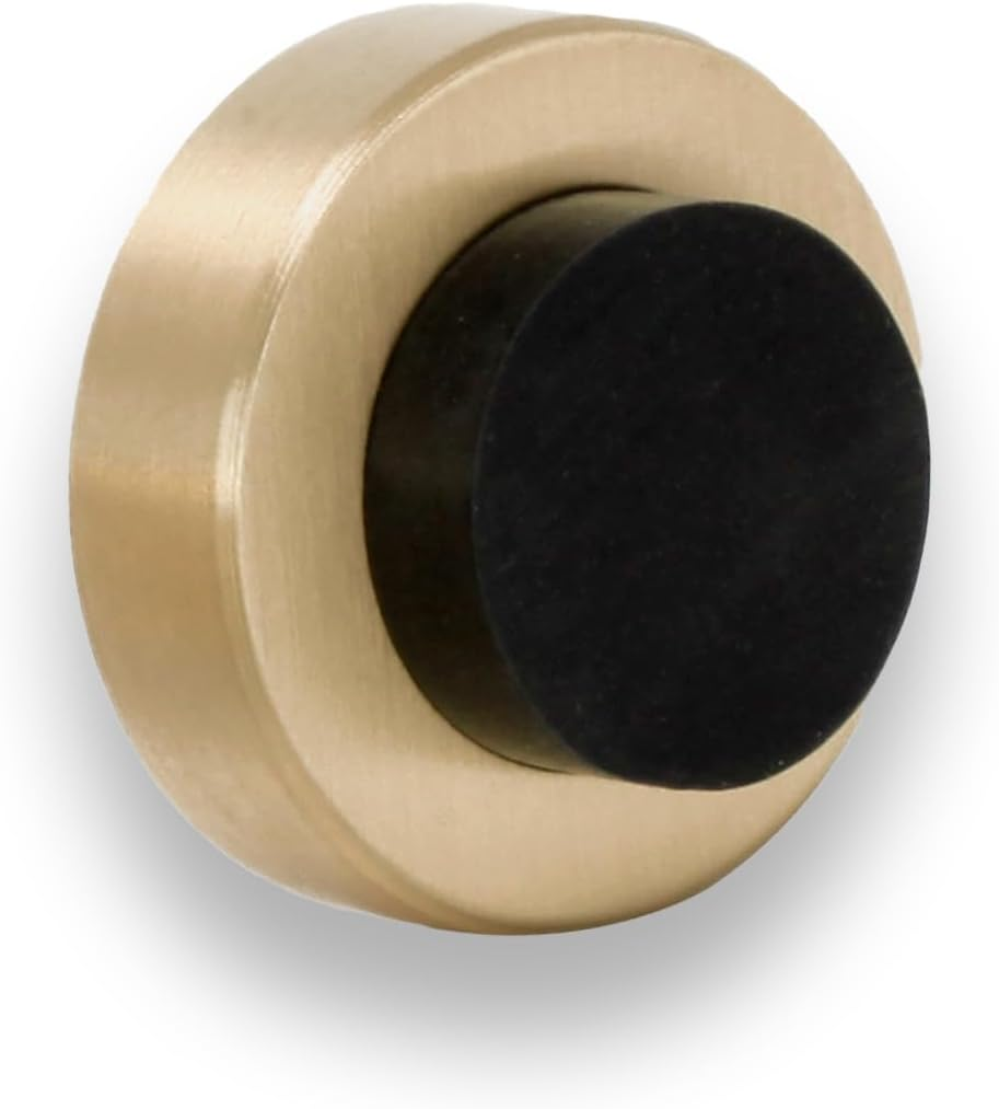 EVI Herrajes | Brass Door Stopper | &Oslash;35X18Mm | Wall Protector | Adhesive + Screw Fixing | Matte Finish | Great Adherence | Mod I-203-BLMT image number 6