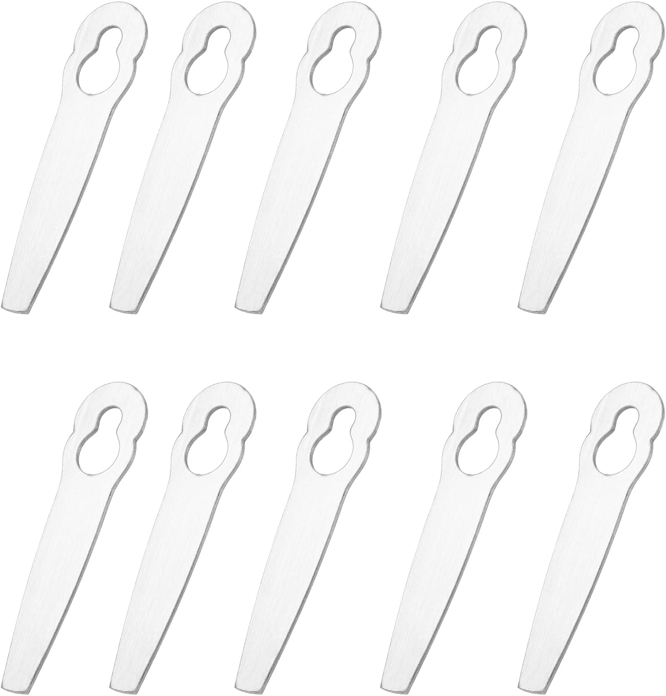 FUNFANG 10Pcs Machine Trimming Blades Replacement Stainless Steel Trimmer Grass Mowing Blades Garden Lawn Mower Accessories for Lawn Mower image number 2