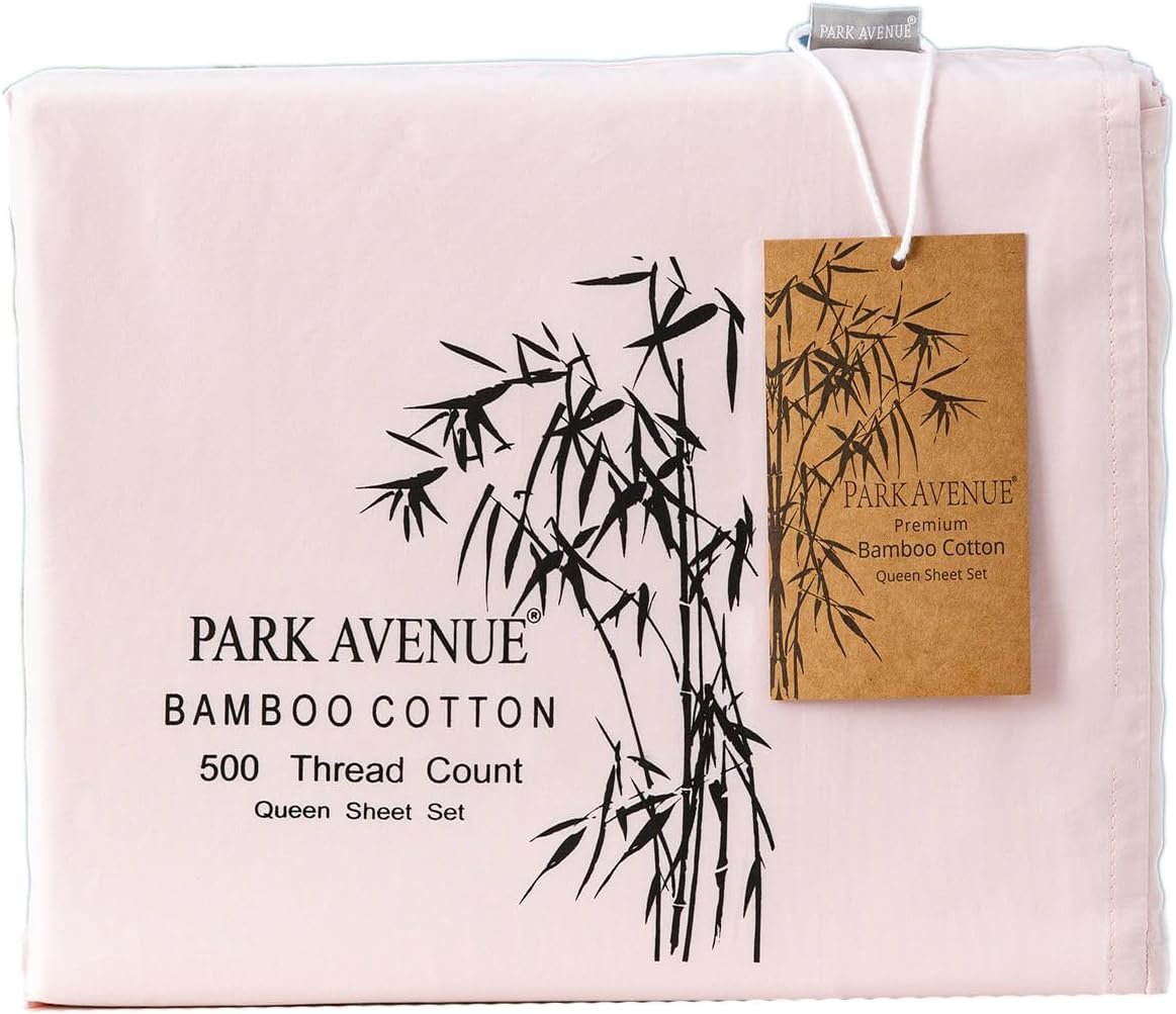 Park Avenue 500 Thread Count Natural Bamboo Cotton Bed Sheet Set, Single, Jade image number 4