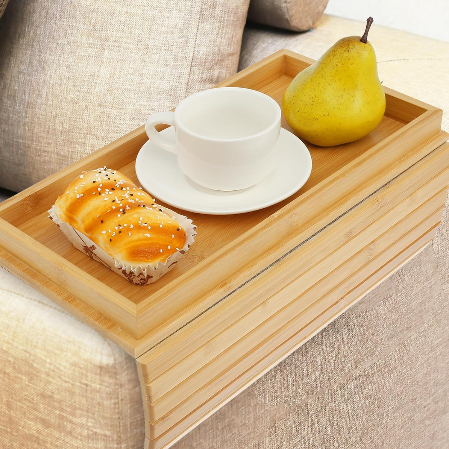 Sofa Arm Tray Table Folding Sofa Armrest Tray Cup Holder Antislip Couch Cup Holder Tray for Sofa Couch