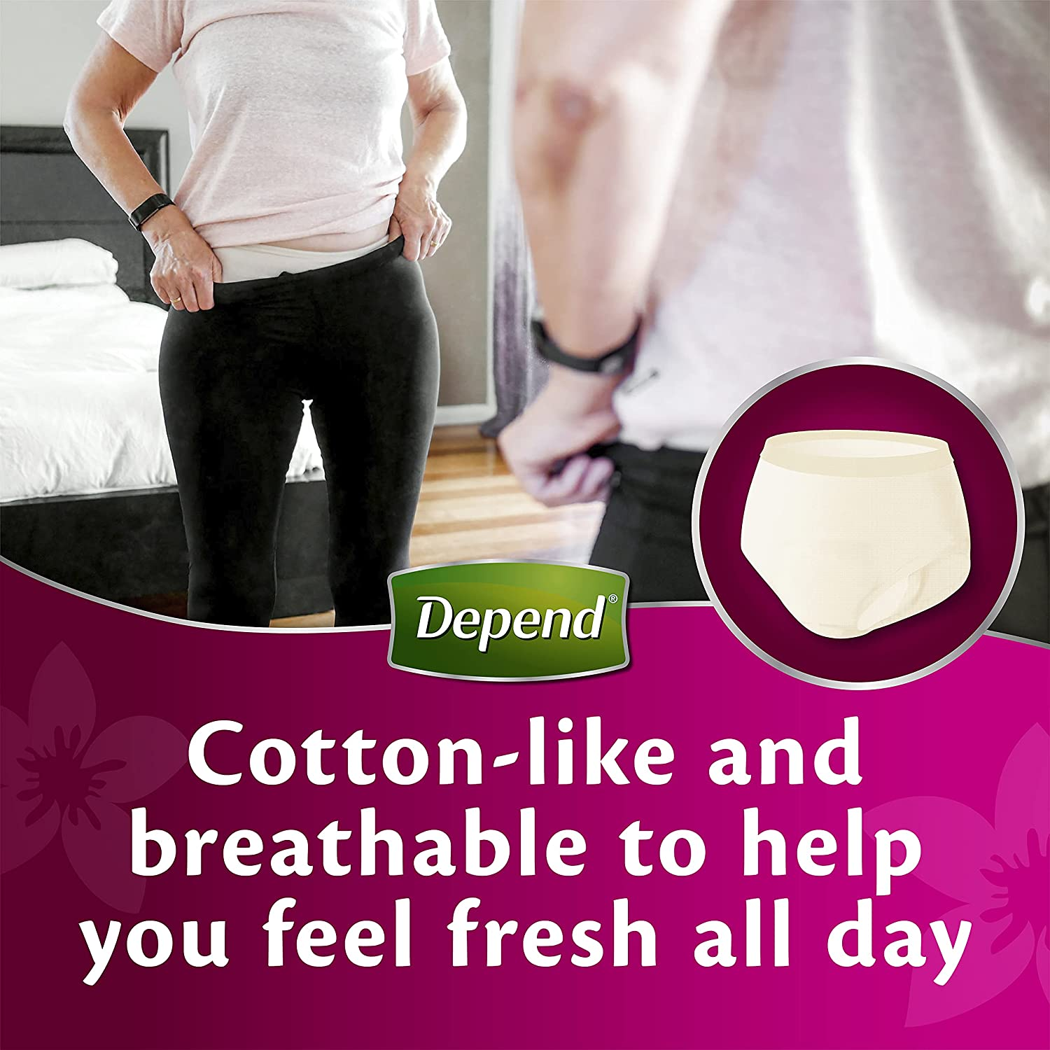 Depend Real Fit Incontinence Underwear Regular Women Medium 32 Count (4 X 8 Pack) - Packaging May Vary