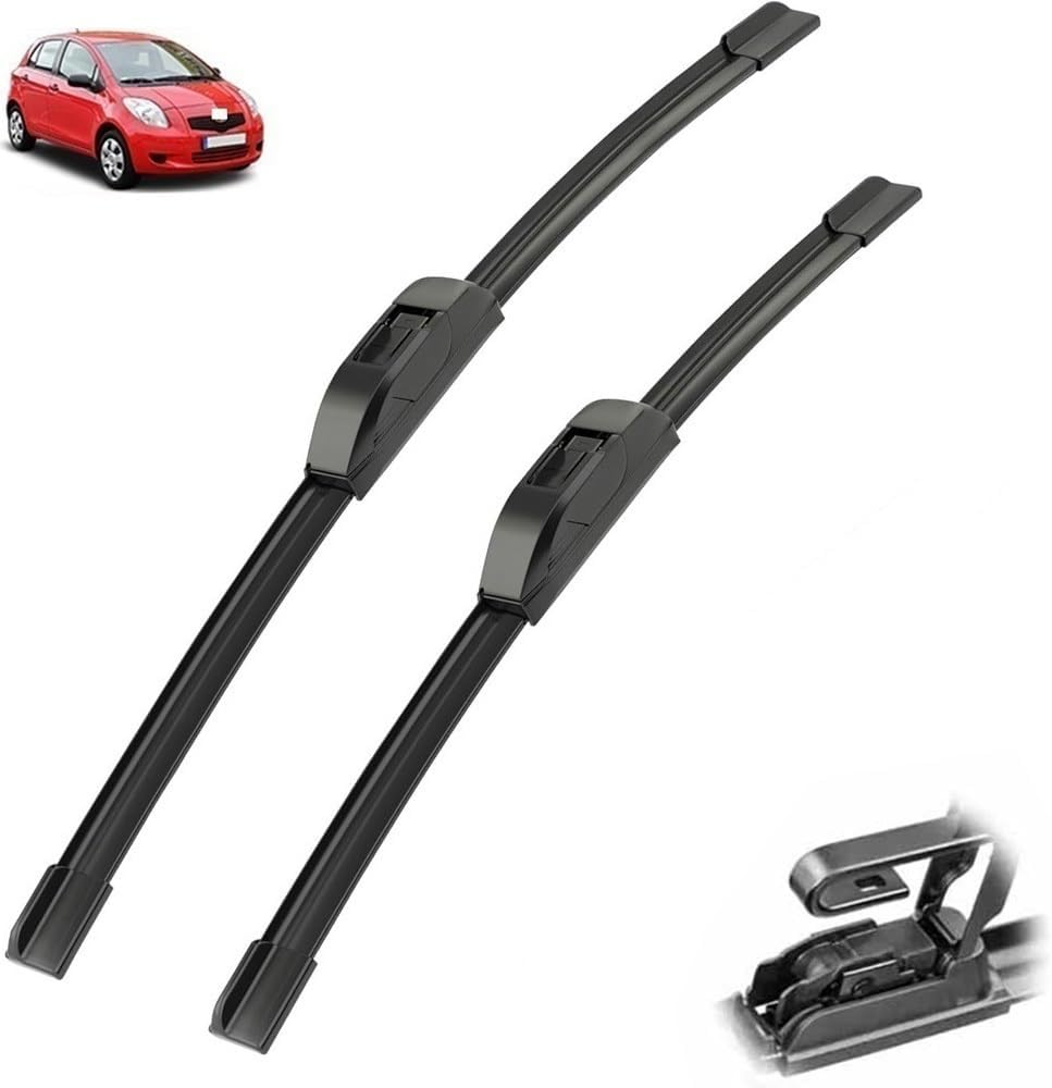 Wiper Blades Compatible with TOYOTA Yaris MK2 XP90 2005-2011 Hatchback Front Windshield Windscreen Window Rubber Refill Cap 2007 2008 2009 (Color : Front Rear, Size : RHD)