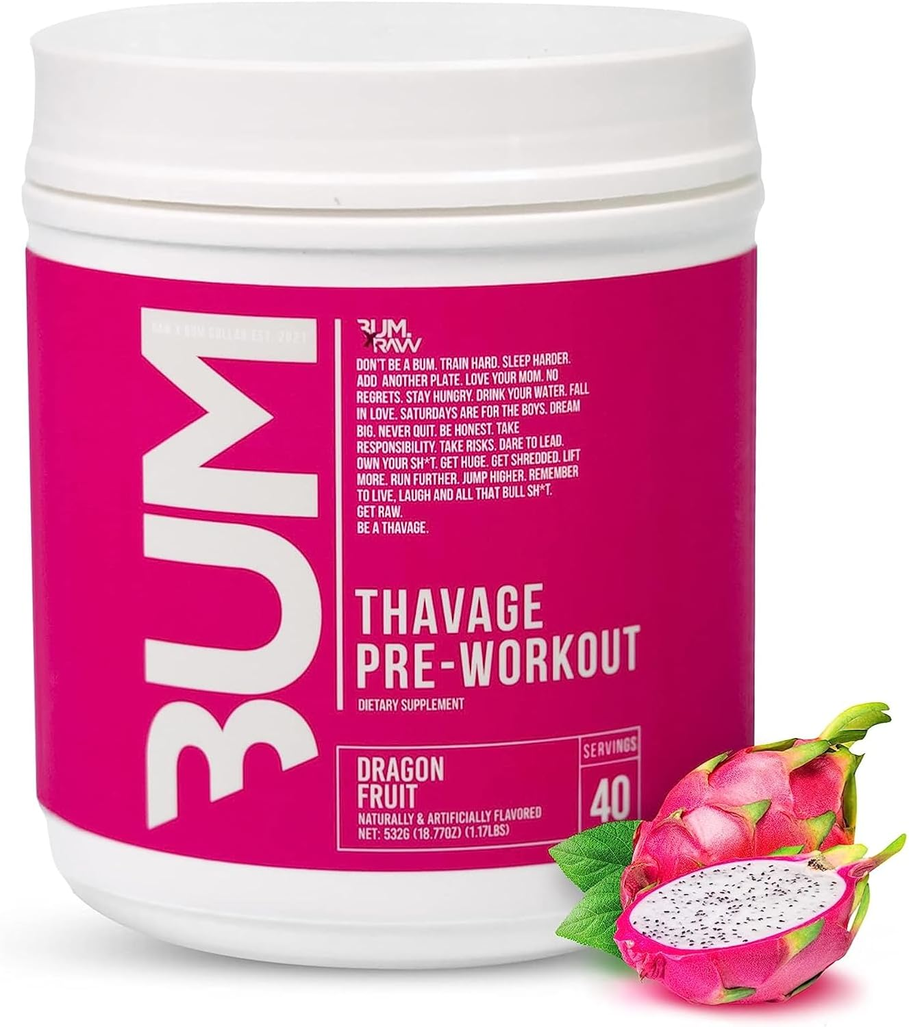 Raw Nutrition Cbum Dragon Fruit Thavage Pre-Workout Powder 512 G image number 4