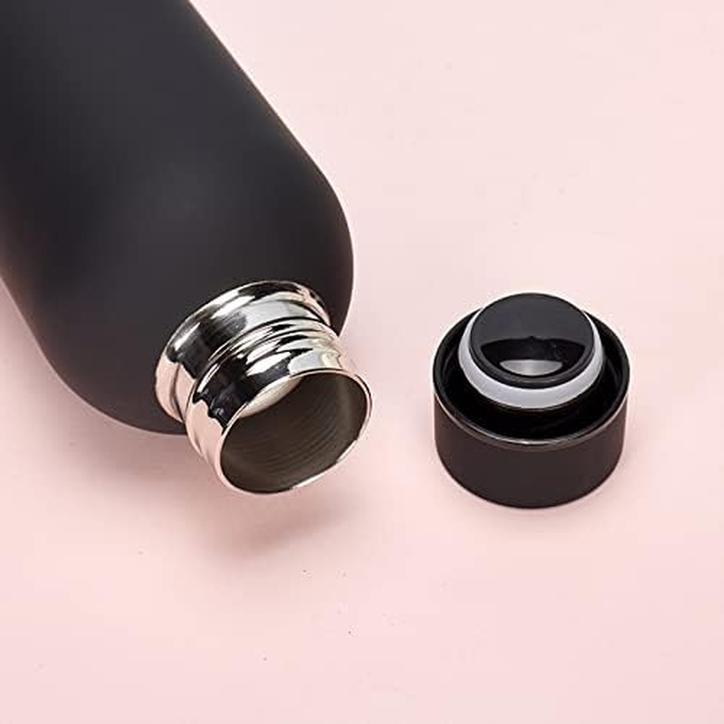 FAMKX 17Oz Stainless Steel Insulated Narrow Mouth Sports Water Bottle, Double Wall Cola Shape Thermos Vacuum Flask (500Ml, Navy) image number 3