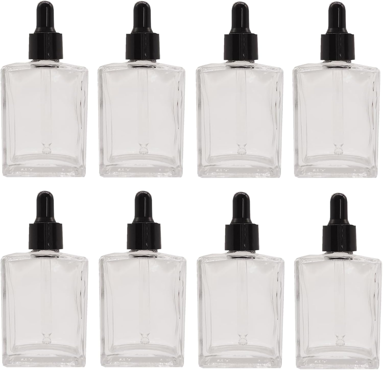 Dropper 50Ml Empty Essential Oil Drop Bottle, 1.7Oz Square Essence Glass Bottles Lab Dropping Serum Container for Liquid, Perfumes (8Pcs,Clear) image number 4