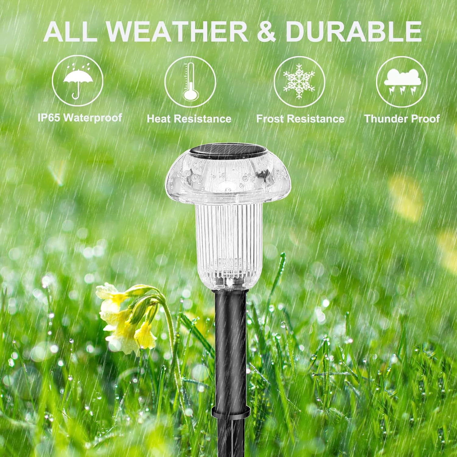 Mushroom Solar Lights Outdoor Garden 8 Pack, Solar Pathway Lights Warm White Waterproof up to 12 Hours Cute LED Landscape Lighting for Garden Yard Ground Lawn Walkway outside Decor image number 5