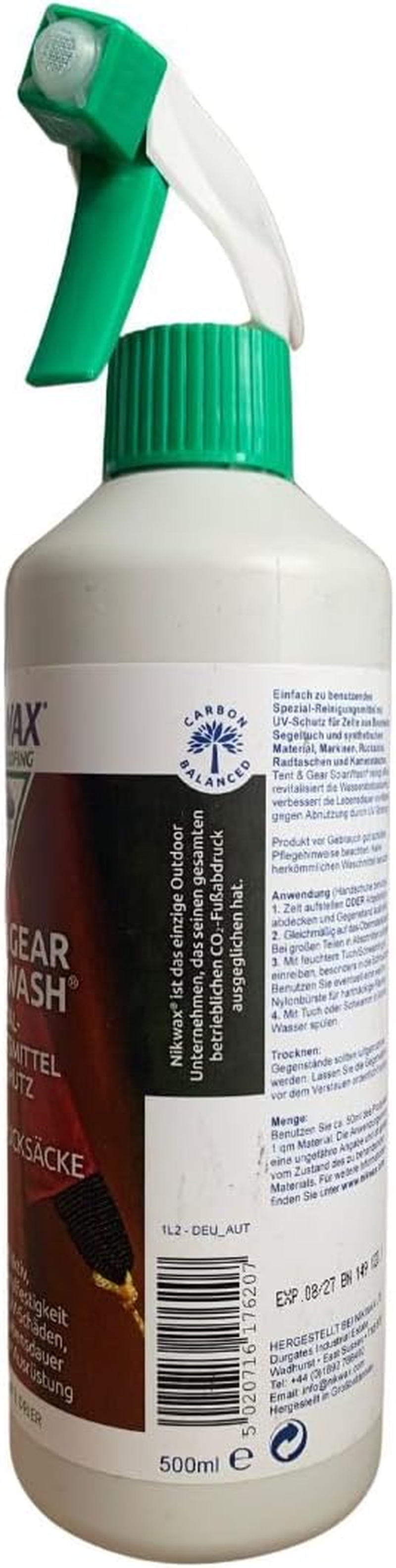 Nikwax Tent & Gear Solarwash Spray-On (500Ml) image number 2