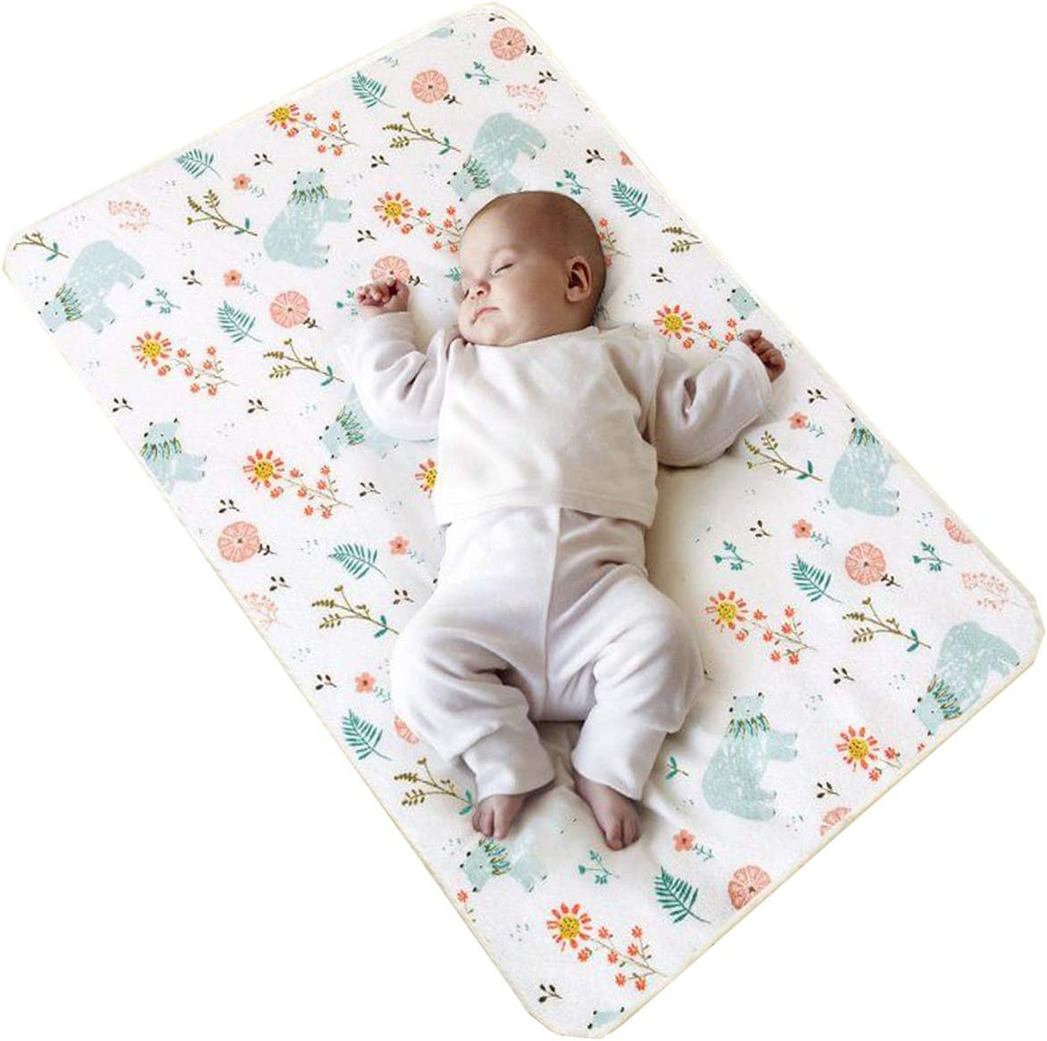 Baby Waterproof Bed Pad Washable Mattress Pad Reusable Underpads Bed Wetting Incontinence Cover for Baby Toddler Children and Adults (Squirrel)
