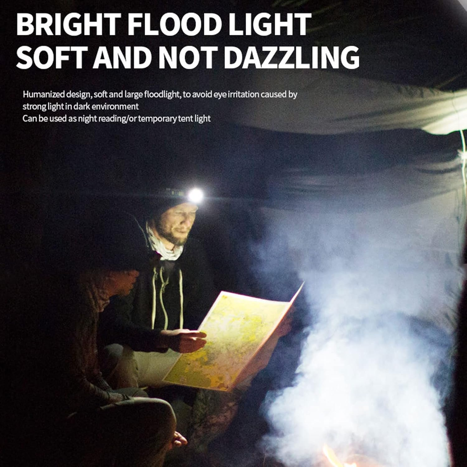 Topyond Head Torch, LED Headlamp, Rechargeable Torch, 30W, Type C, Rechargeable, Adjustable, Waterproof, Ultra Bright Headlamp, Torch for Outdoor, Hiking, Camping image number 5