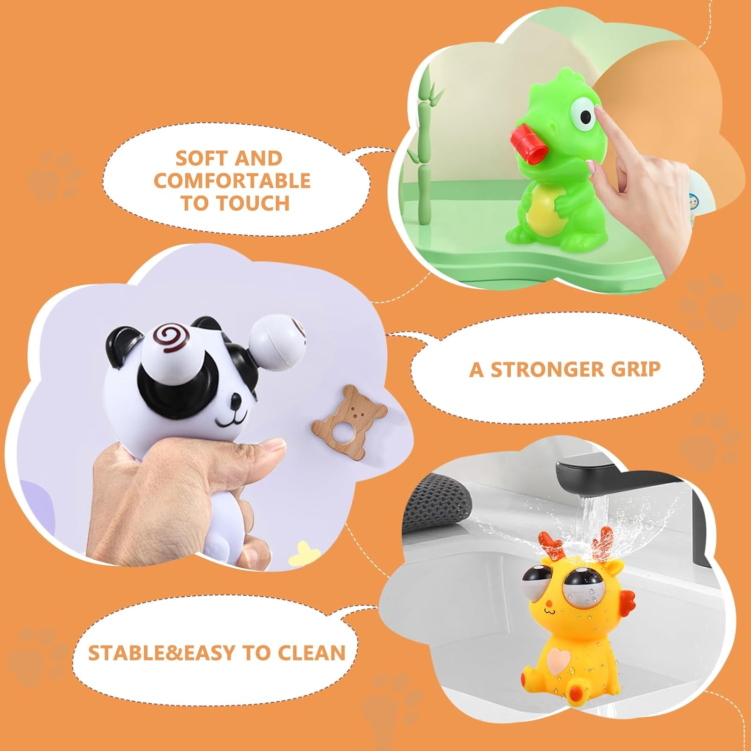 YUE MOTION Squishy Ball - Eye Popping Squishy Fidget Toys - Push & Stretch Rubber Ball for Calming Relief, Hand Exercise - Cute & Funny Animal with Eye Poppers (Eye Popping Cute Dragon)
