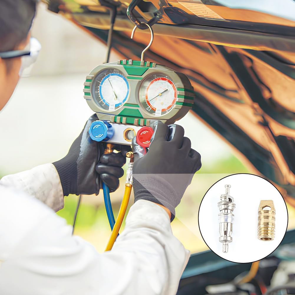 Joyzan Valve Core Kit, Air Conditioning Accessories Kits Car Tool Wrench Tyre Stem Puller Tools Refrigeration Tire Cores Sets Assortment Rings Installer for Cars Door Window Electric Bearing Pump image number 4