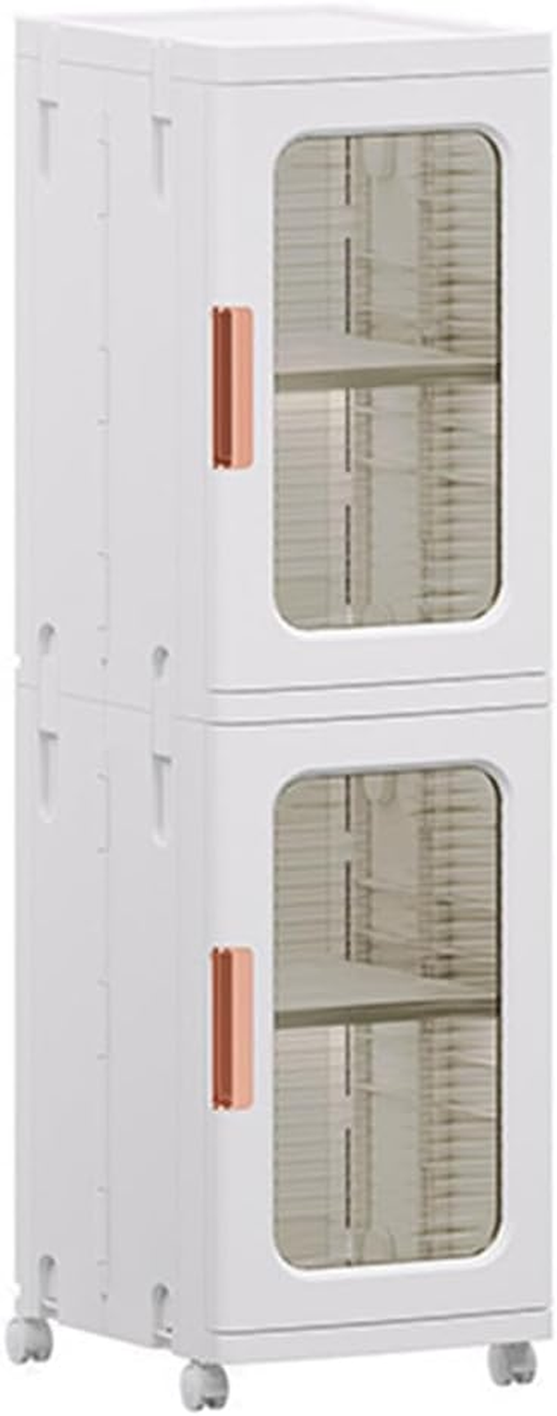 Bathroom Storage Cabinet with Wheels, Toilet Crevice Toilet Washbasin Supplies Storage Rack with Adjustable Shelves, Suitable for Small Spaces, Laundry Rooms, Kitchens, Living Rooms (Brown 2 Tier)