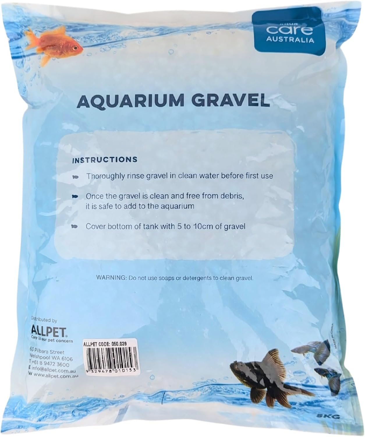 Aqua Care Aquarium Gravel Natural White 3-5Mm 5Kg - Suitable for Freshwater and Saltwater Fish Tanks, Aqua Safe, Aquarium Decorative Gravel