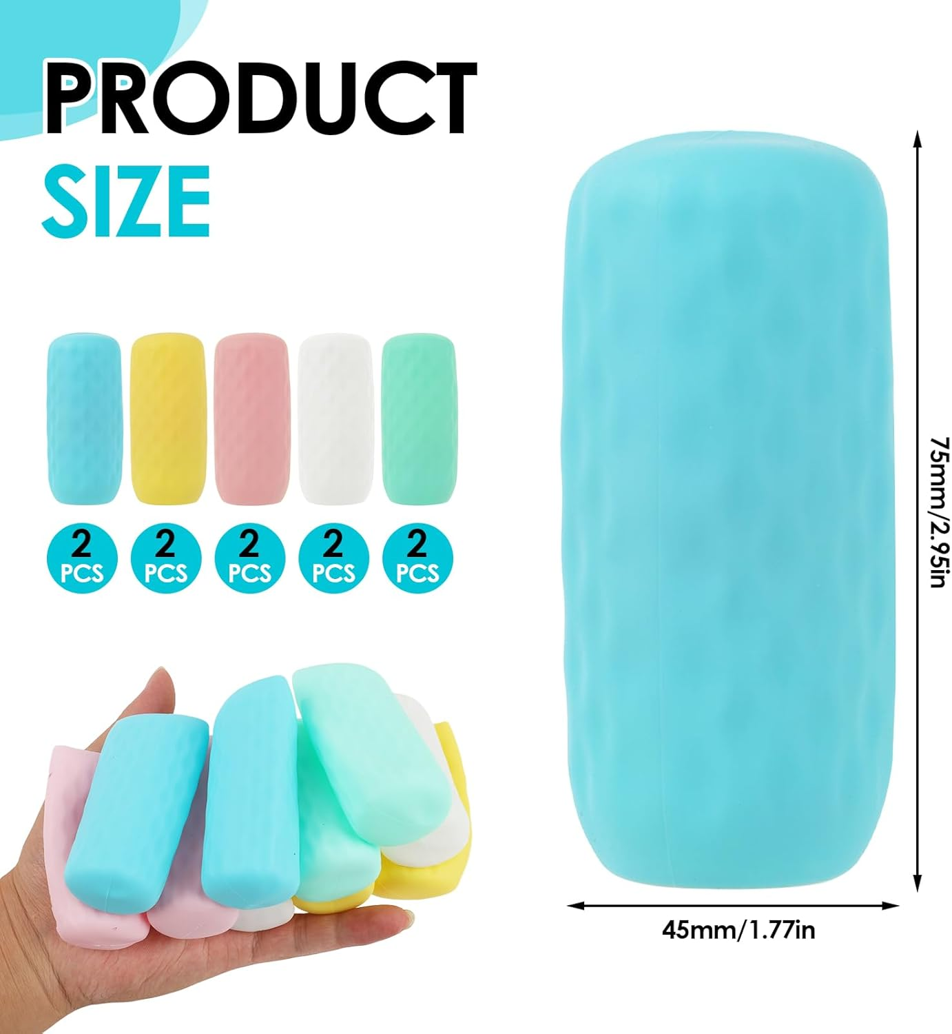 10 Pack Silicone Bottle Covers - Travel Leak Proof Toiletry Sleeves for Shampoo, Lotion & Cosmetics | Fits Most Bottles | Cruise & Plane Essentials for Women & Men (5 Colours) image number 6