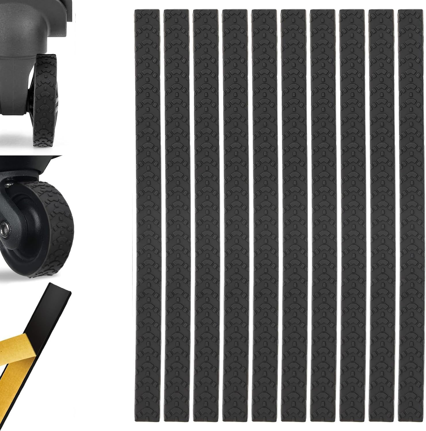 Silicone Luggage and Office Chair Wheel Covers Protectors, Cuttable Noise Reduction Shock Absorbing for Suitcases and Office Chairs - Quttly (10)