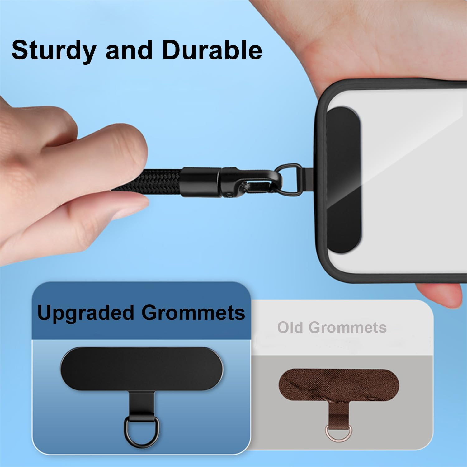 Phone Lanyard Adjustable Phone Chain Hand Wrist Strap Lanyard Universal for Keys Cameras - A-Dark Grey image number 7