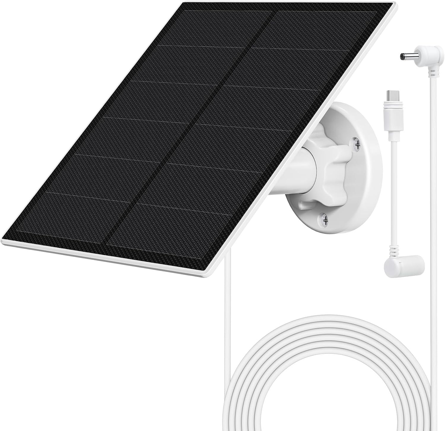 Solar Panel for Ring Camera,5W Solar Panel for Ring Spotlight/Spotlight Pro &Stick up Cam Battery,Stick up Cam 2Nd & 3Rd Gen,Ip65 Waterproof Solar Charger (White) image number 5
