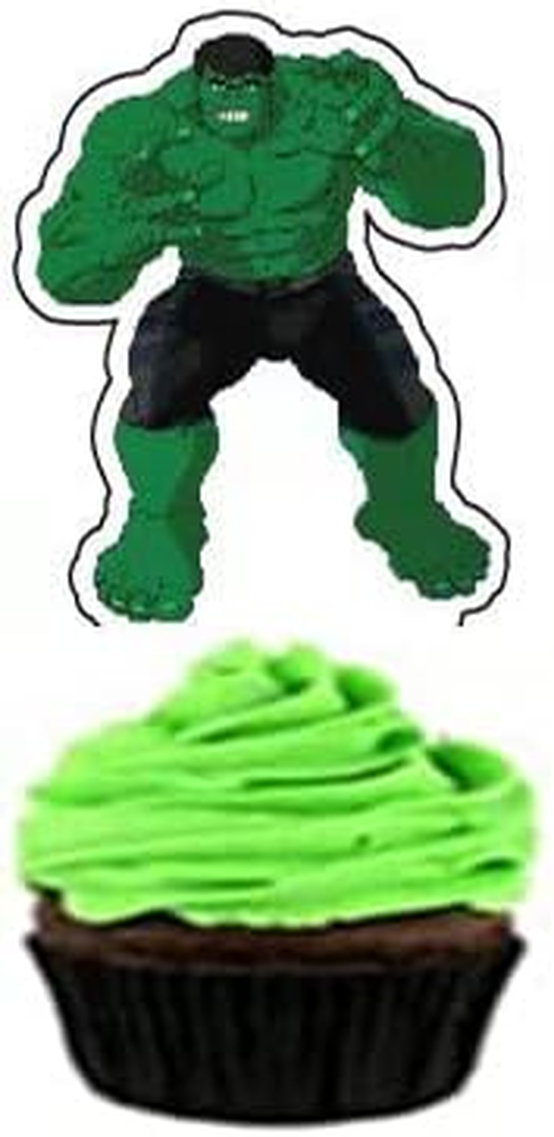 HUA Party Hulk Cake Topper, 48 Pcs, Superhero Birthday Party Supplies Decorations image number 2