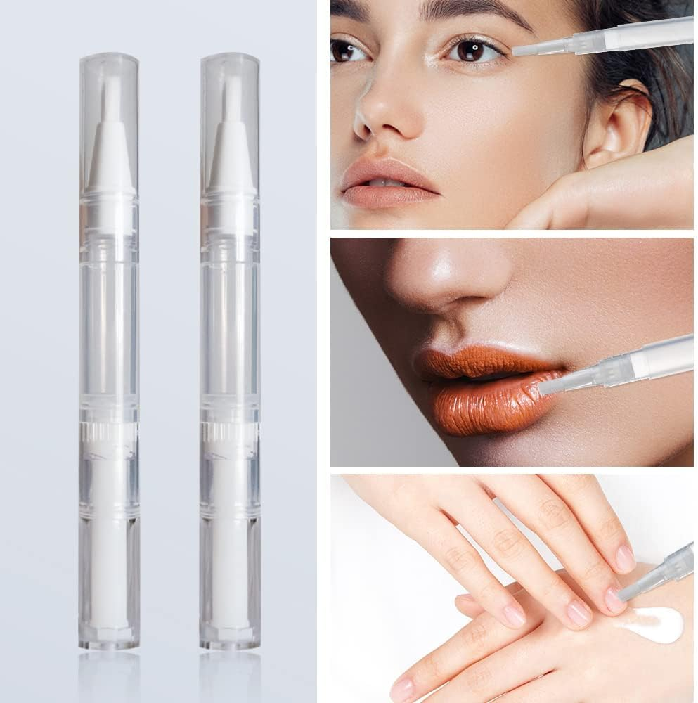 Zhooooonglf Transparent Twist Pens Empty with Brush 6Pcs 5Ml Cuticle Oil Bottles,Cuticle Oil Pen Nail Oil Pen Brush Cosmetic Lip Gloss Container Applicators image number 4