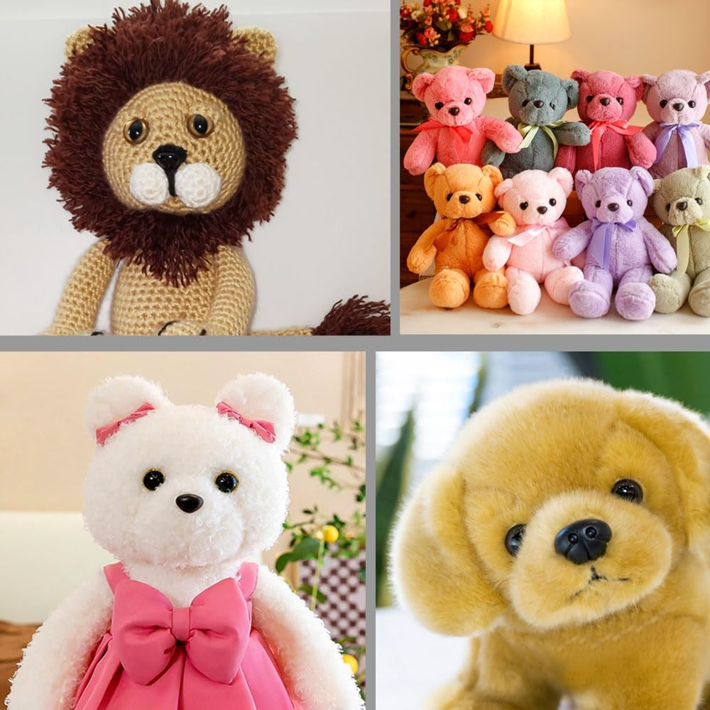 BESTCYC 1Box(30Pcs) Large Plastic Safety Eyes and Nose - 5Colors 24Mm Solid Plastic Safety Eyes Craft Eyes and 26.5Mm Black Safety Nose Dog Nose Craft Nose with Washers for Teddy Bear Doll Plush Animal Puppet Crafts image number 1