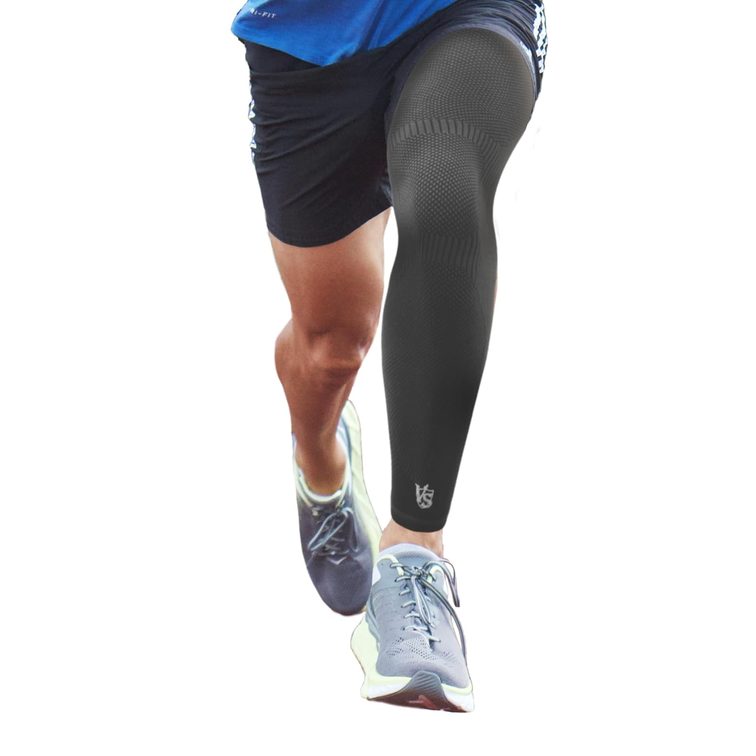 Vital Salveo-Recovery Compression Leg Sleeve Thigh Leg Sleeve with Anti-Slip Design for Sports Men and Women,Running, Basketball(1Pc)-Small