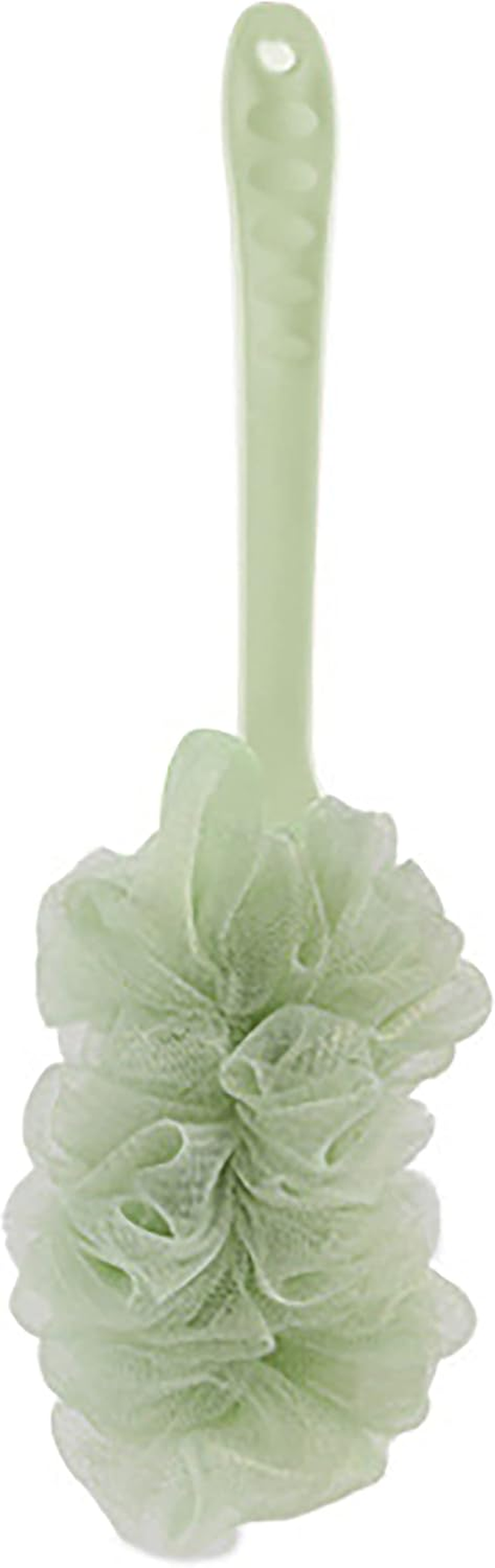 Long Handle Bath Artifact Long Handle Bath Brush Bath Brush Bath Flower Bath Ball 搓 Back Brush Bath Brush Back Massage and Bath Sponge, with Shower Bouquet 12.5 * 43Cm(Size:20Pcs,Color:Green)