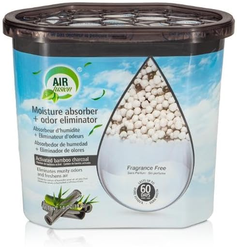 Air Fusion Moisture Absorber & Odour Eliminator &ndash; Activated Bamboo Charcoal &ndash; 100% Natural, Chemical-Free Moisture & Odour Control for a Fresher, Family-Safe Home