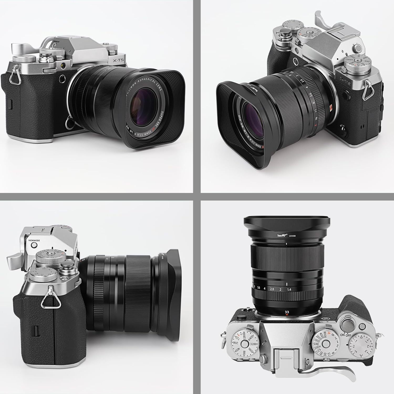 Haoge Metal Square Lens Hood for Fujifilm Xf16-50Mmf2.8-4.8 R LM WR, Xf33Mm F1.4 R WR Lens, Fuji XF 33Mm F/1.4 R LM WR Bayonet Hood Shade LH-X33 image number 6