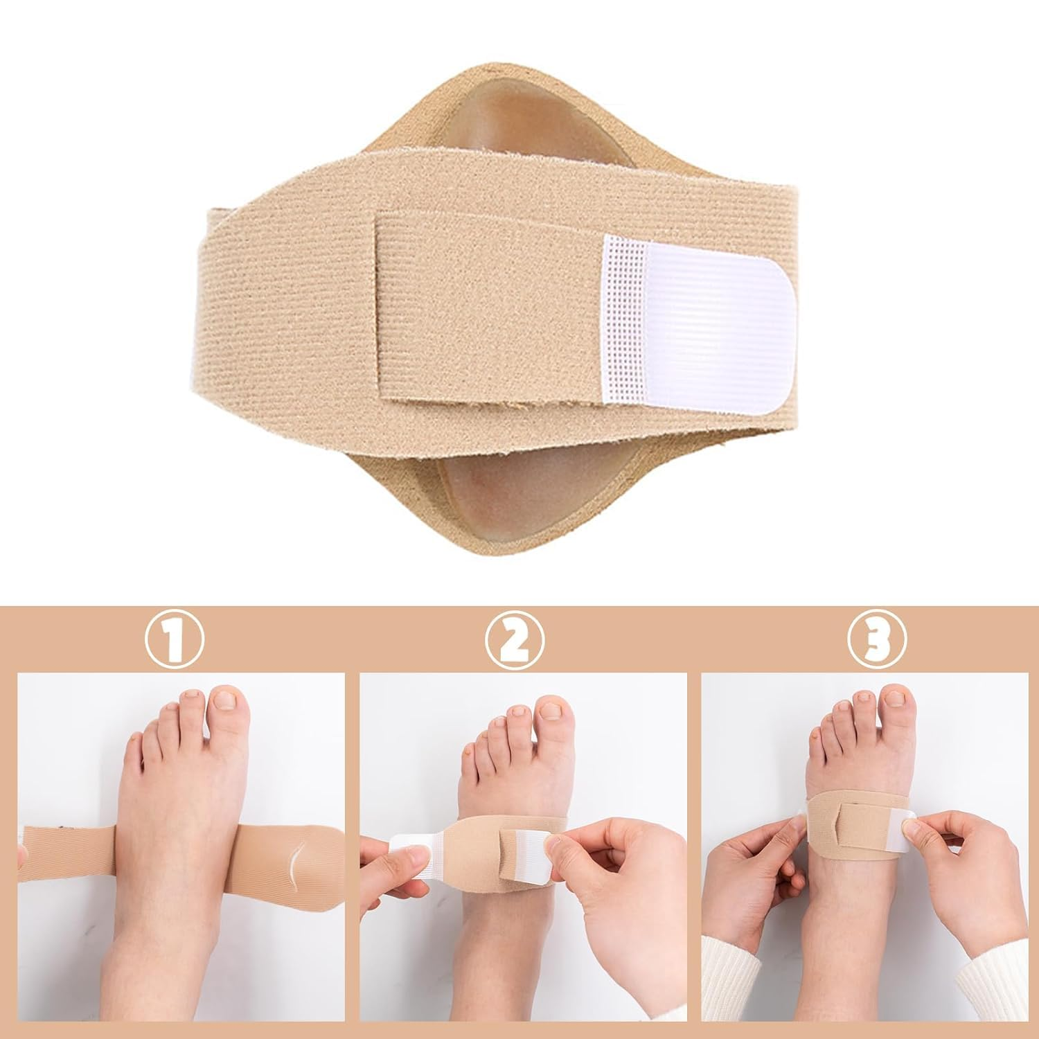 Arch Support Compression Bands, 2Pairs Arch Support Sleeve,Non-Slip Unisex Arch Sleeves,Compression Arch Support Sleeve Arch Support Plantar Fasciitis Relief Braces Sleeves for Foot Care image number 4