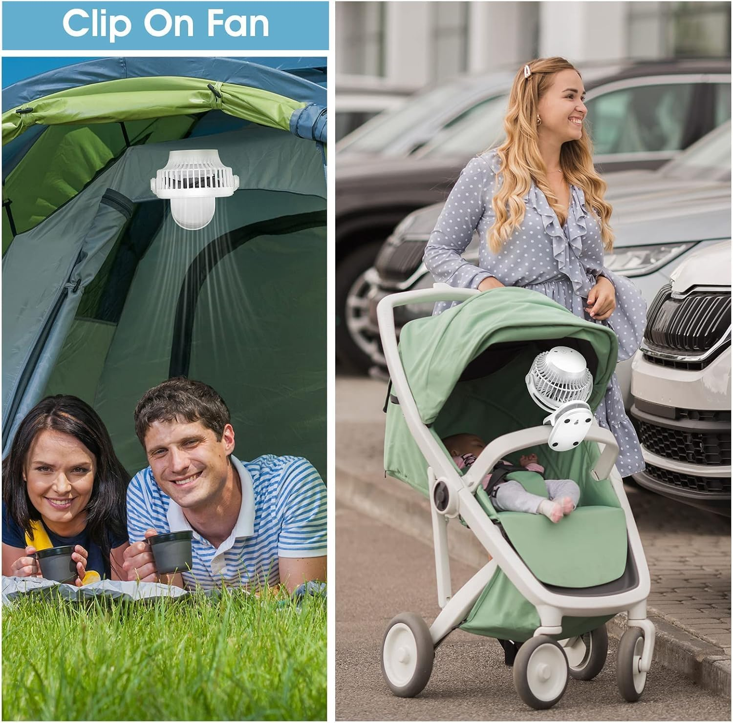 10000Mah Rechargeable Portable Table Fan (24H Long Battery Life), Clip Fan with 4-Speed, Strong Airflow & Operating Quietly Desk Fan for Stroller, Office Desktop, Bedroom, and Outdoor. (White) image number 5