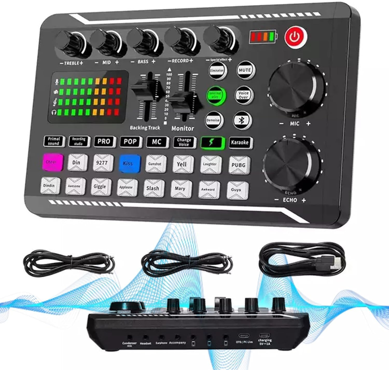 Professional Audio Mixer,Live Sound Card and Audio Interface with DJ Mixer Effects & Voice Changer, Sound Card for Live Streaming, 16 Special Effects Sounds, Prefect for Streaming/Podcasting/Gaming image number 5