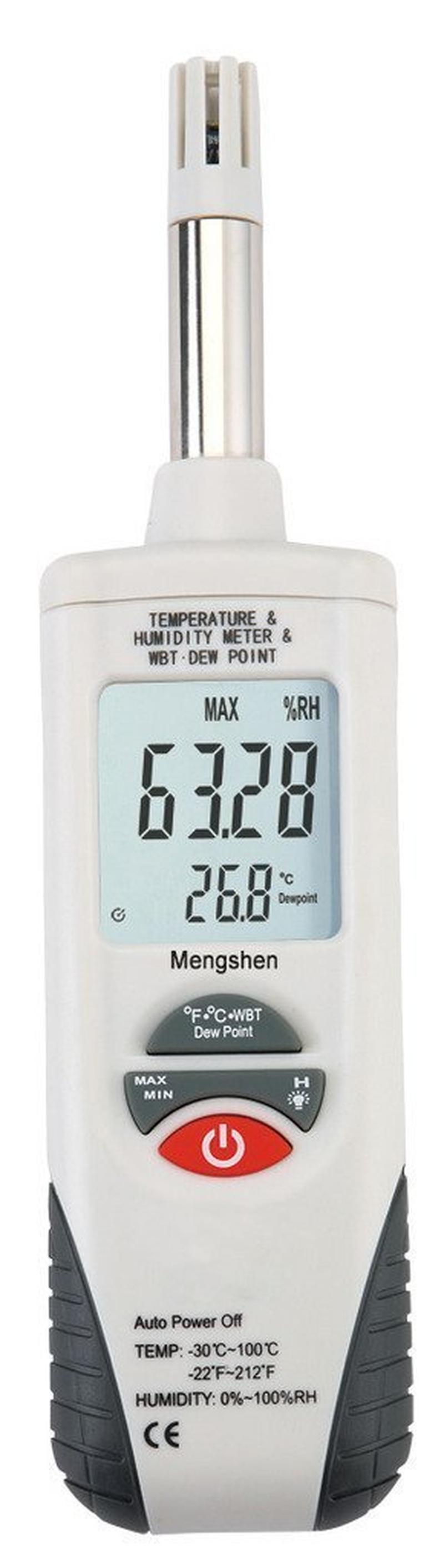 Mengshen Digital Temperature Humidity Meter, -30&deg;C to 100&deg;C Handheld with Dew Point and Wet Bulb Temperature Backlight Battery Included image number 1