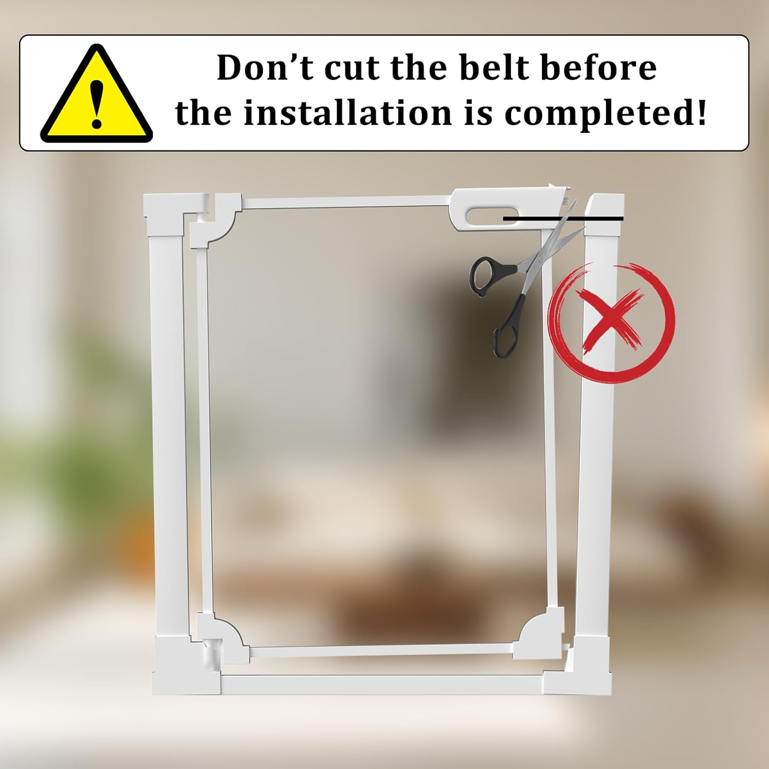 ALLAIBB Clear Acrylic Baby Gate for Stairs, Adjustable 75 to 120Cm Safety Auto Close Dog Gates Indoor, Hallways, Kitchen, White Modern Design Pet Gate for Doorways and Home Security image number 5