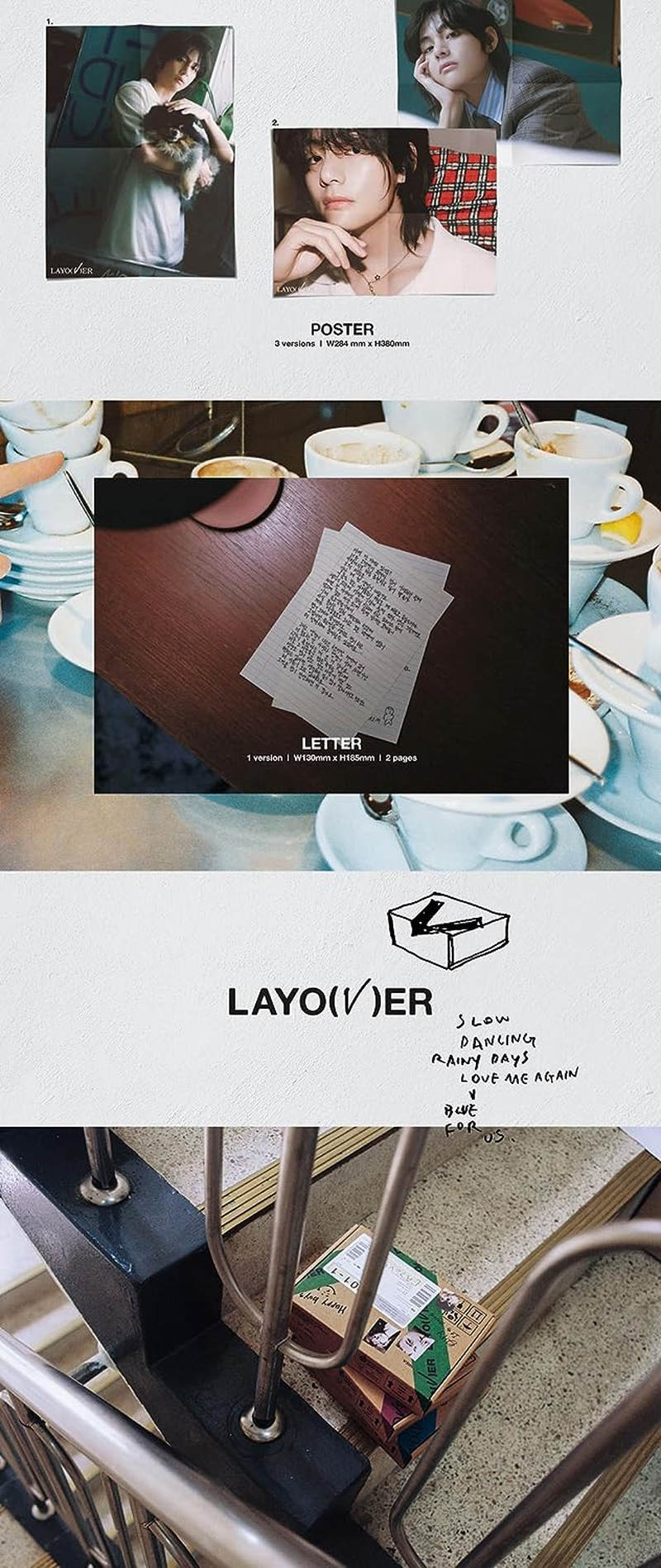 BTS V Layover 1St Solo Album Out Box+Contents+Photobook+Lyric Book+Photocard+Etc+Tracking Sealed Bangtan (Standard Random) - Standard Version.2 image number 3