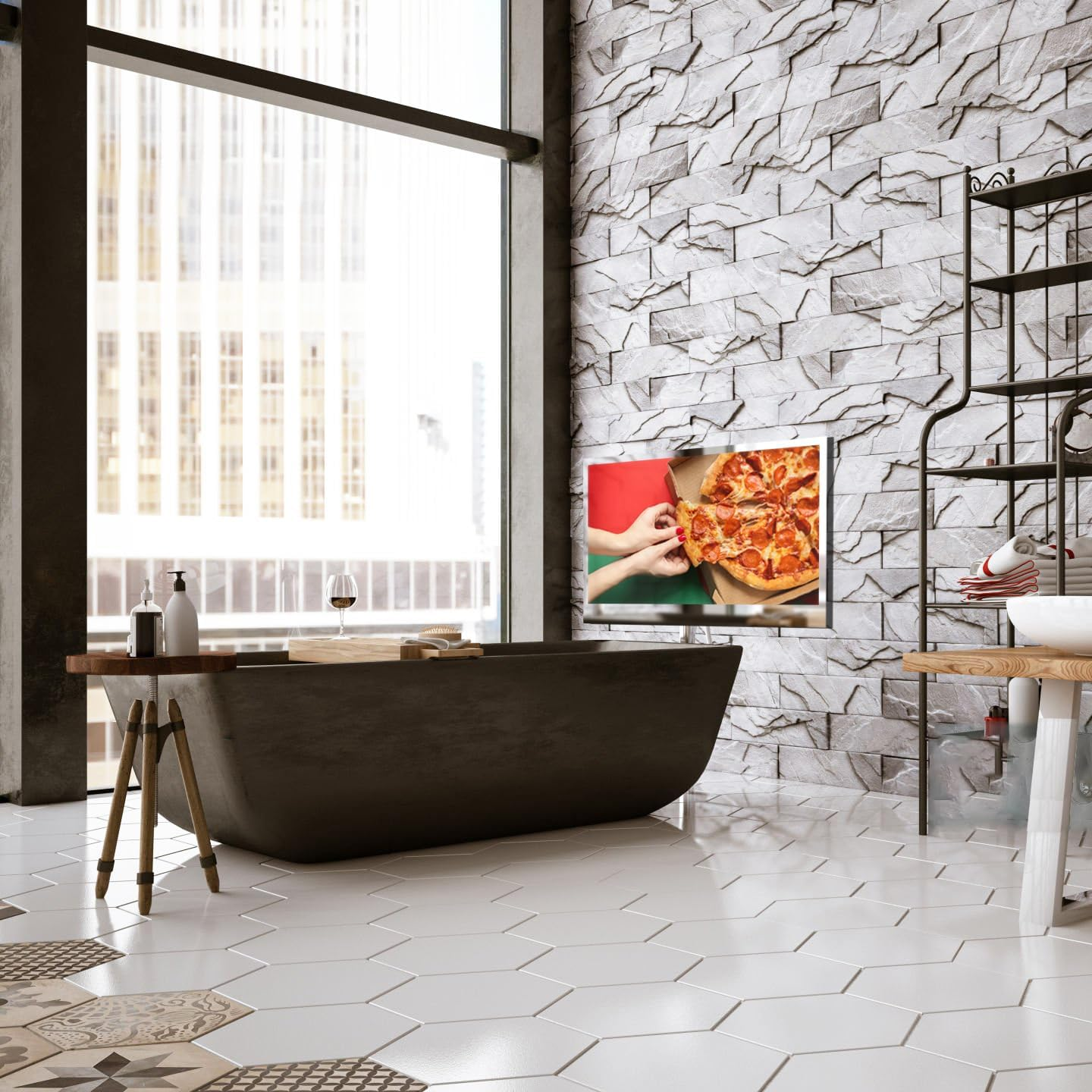 Elecsung 32Inch Android11.0 Bathroom Mirror LED Smart TV with Full Touchscreen Waterproof 4K Wifi Bluetooth Frameless for AU image number 5