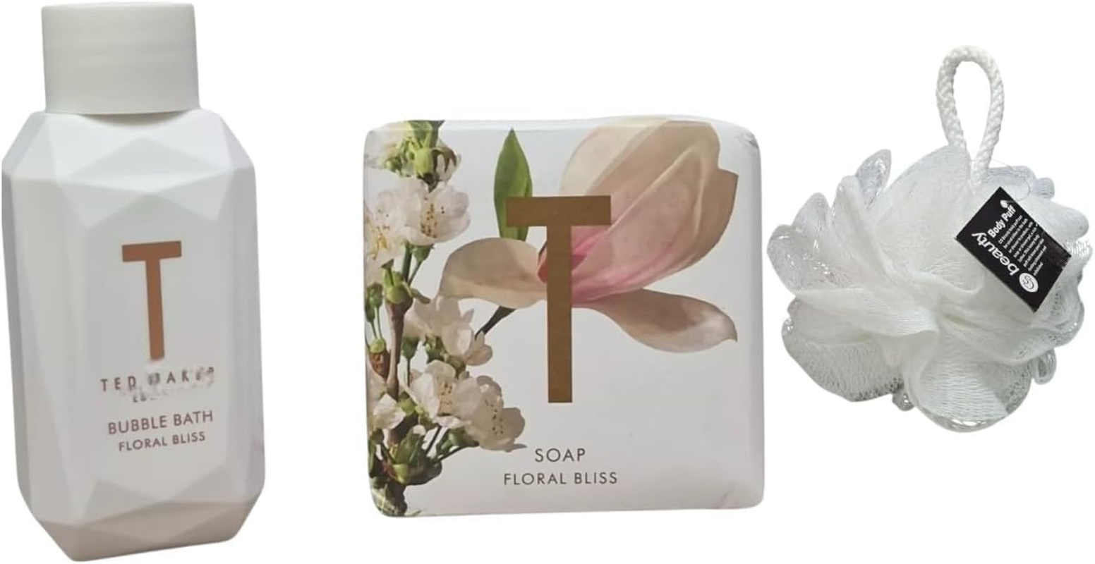 Ted Floral Bliss DUO SET Soap Bar 90G and Bubble Bath 50Ml Each, Mini Travel with Free Beauty Body Puff(Any Colour) image number 3