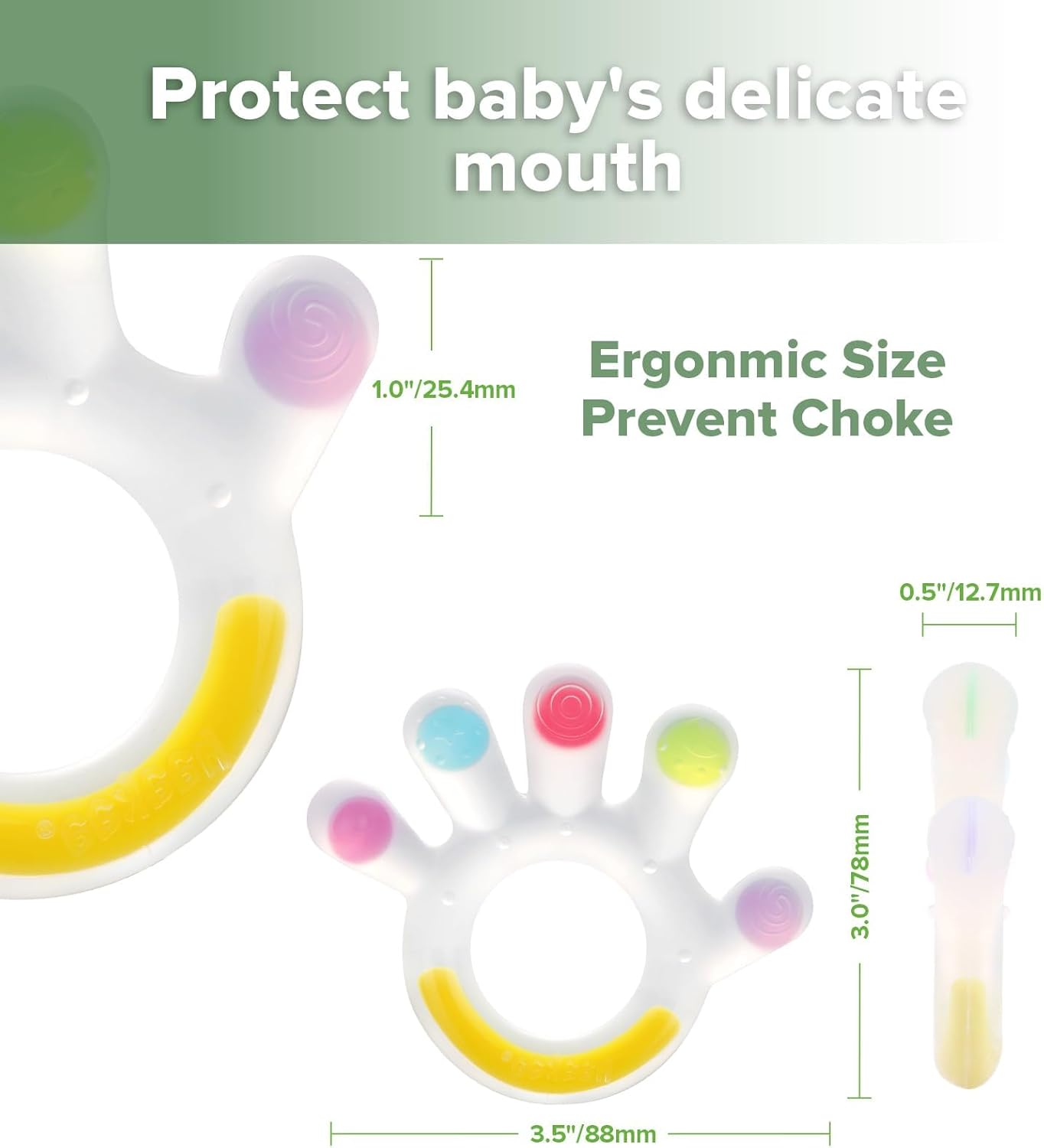 Haakaa Palm Teether - Super Soft Silicone Baby Soothing Teether Pacifier, Teething Toys for 3M+ Babies, 0-6, 6-12 Months, BPA Free (1 Pack)