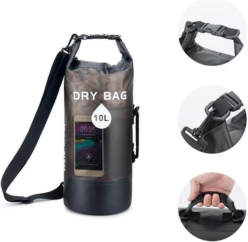Azragon IPX6 Waterproof Dry Bag, 10L, Roll Top, Detachable Shoulder Strap for Kayaking, Rafting, Boating,Beach, Hiking, Camping and Fishing,Outdooers Sports. image number 6