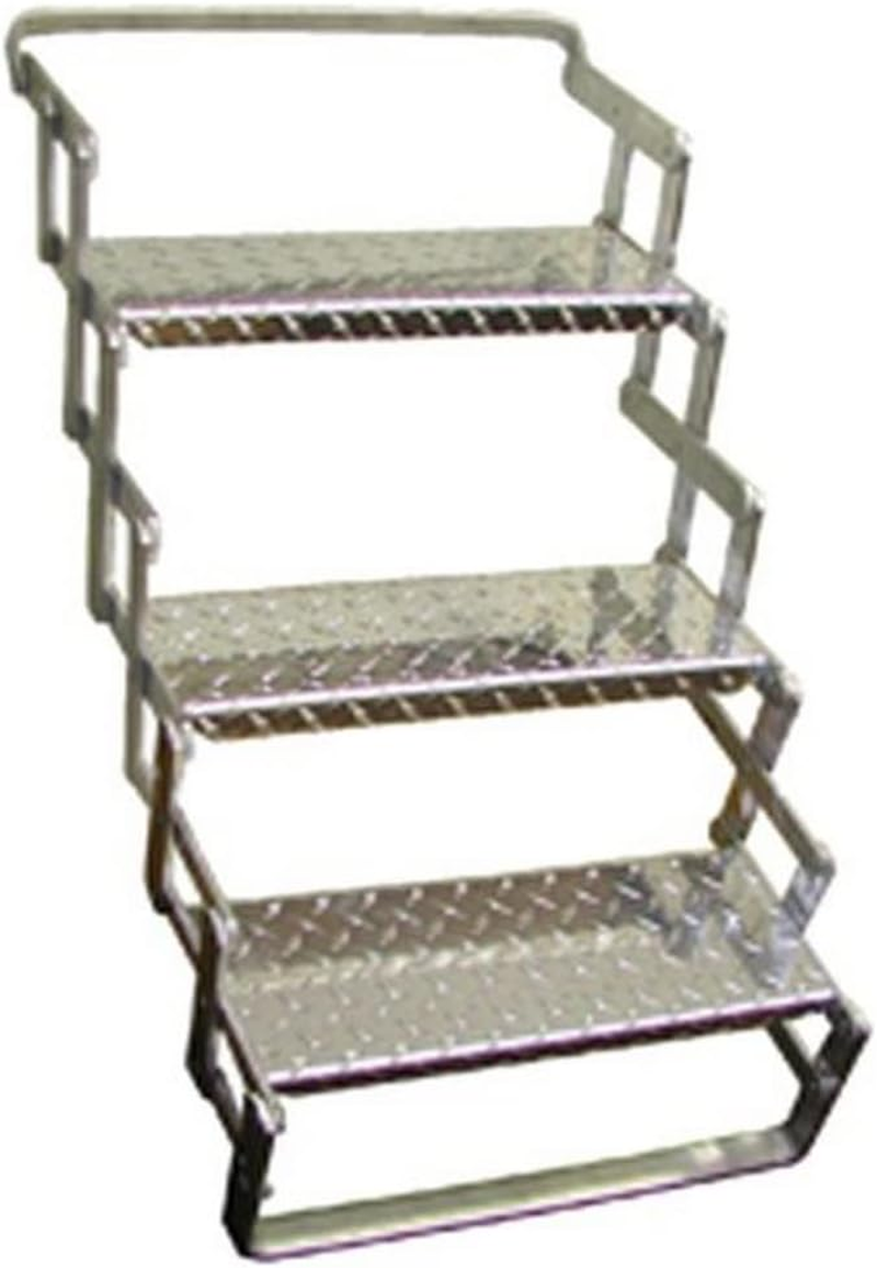 C. R. Brophy AS03 Aluminum Scissor Steps - 3 Step, 24" - 30" Extended Vertical Height
