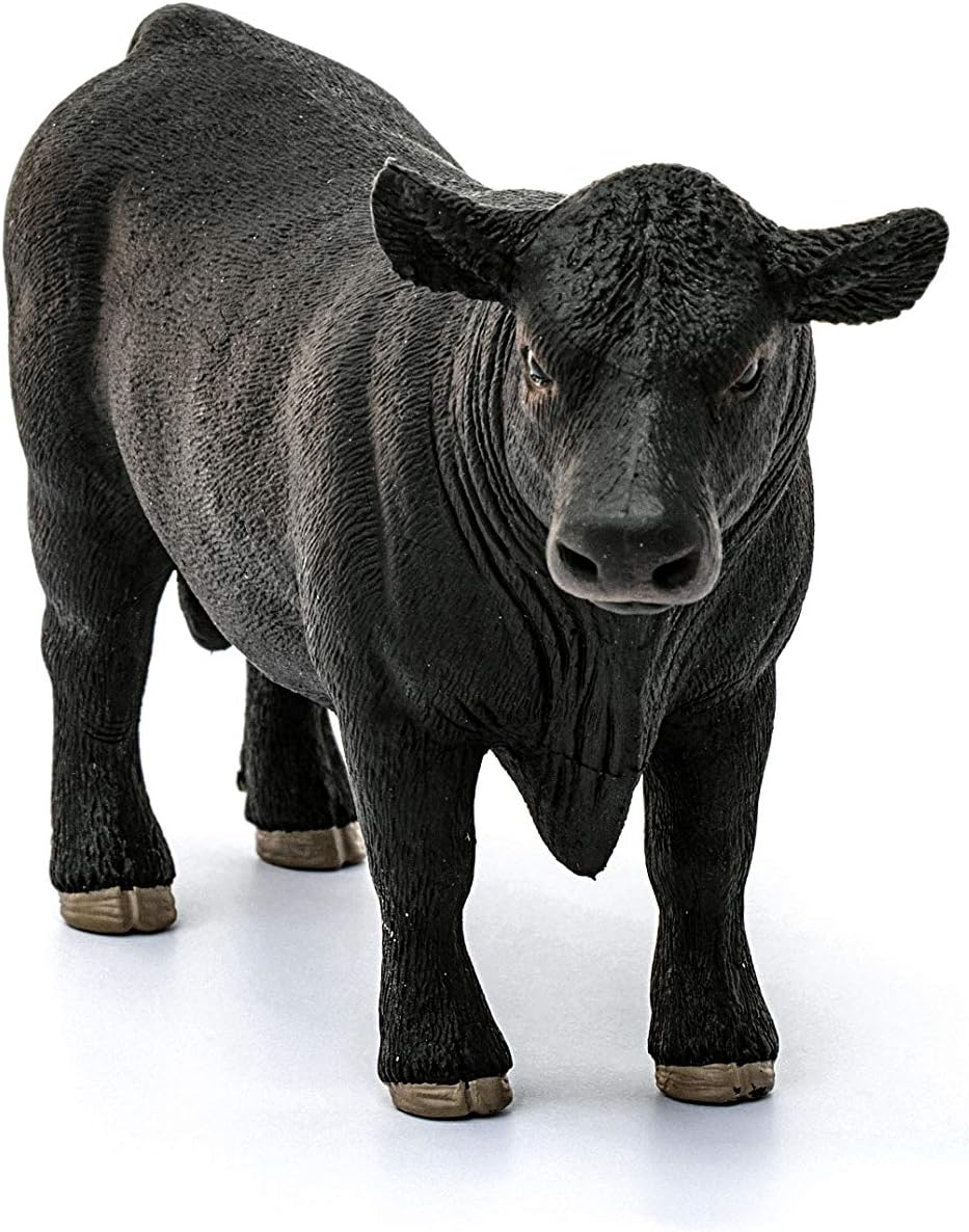 Schleich Farm World, Realistic Animal Toys for Kids Ages 3 and Above, Black Angus Bull Cow Toy Figure image number 1