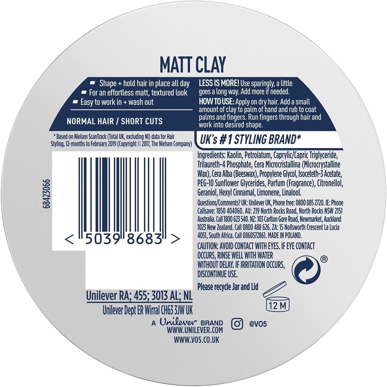 VO5 75 Ml Extreme Matt Clay Styling image number 4