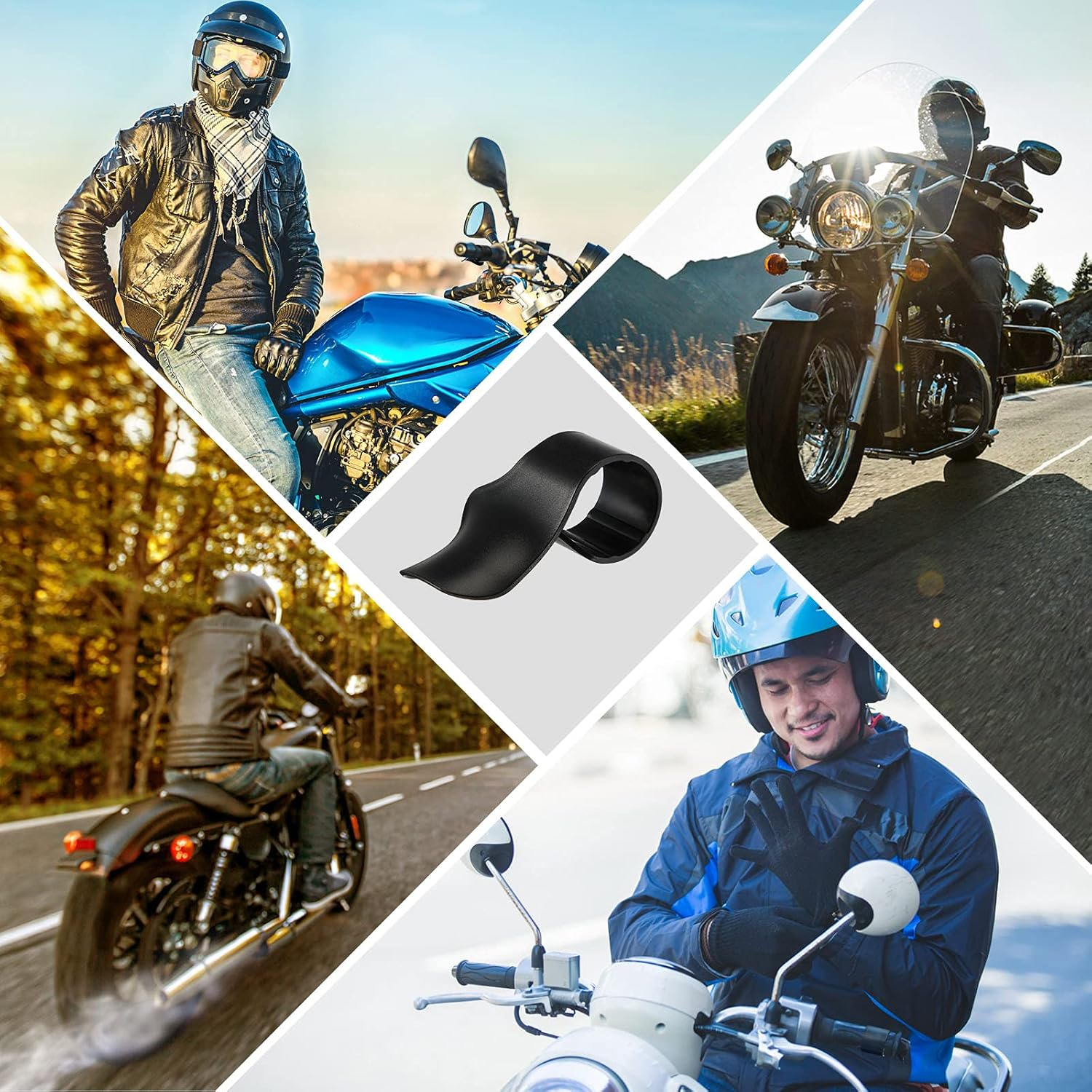 4 Pieces Black Motorcycle Throttle Mounted Motorcycle Throttle Holder Wrist Throttle Assist Rest Control Handlebar Grip Cruise Control Assist for Motorcycles, Scooters, Electric Bike Accessories image number 4