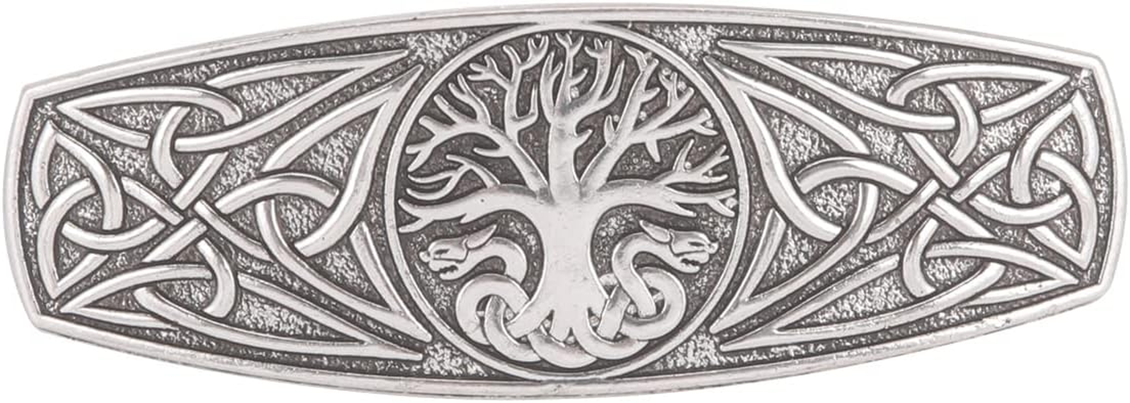 KKJOY Metal Celtic Knot Barrettes Vintage Two-Headed Dragon with Tree of Life Hair Clips Hand Crafted Spring Clip Hair Pin Headpieces Wedding Bridal Hair Accessories for Women Girls - Gold image number 4