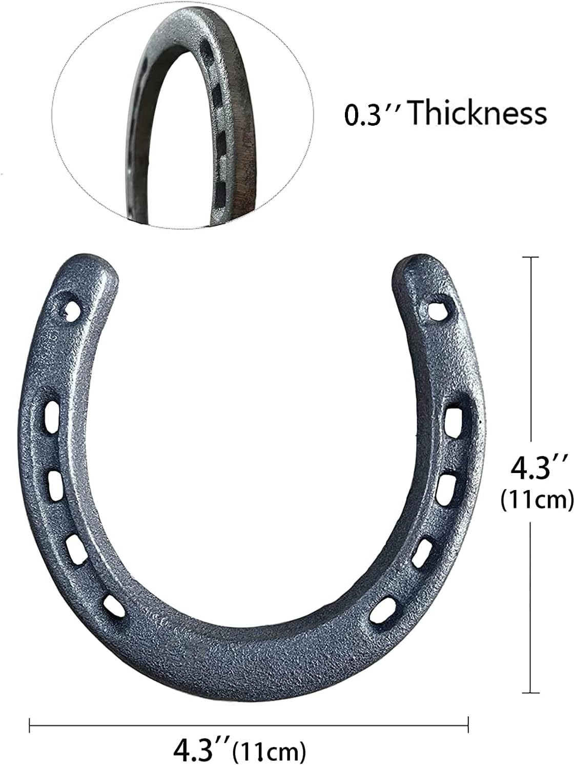 10Pcs Cast Iron Horseshoe for Good Lucky, Durable Cast Iron Medium Horseshoes Decoration，Horse Shoes Favor for Wall Decor