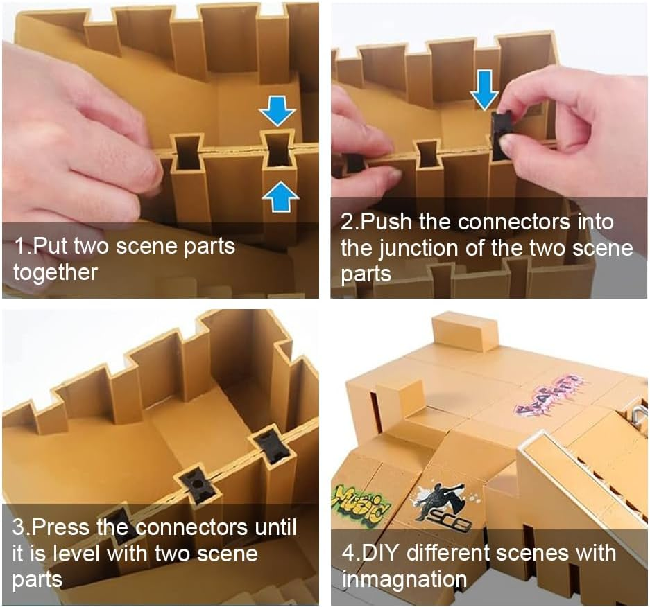 Finger Skateboard Sets, Grip&Tricks, Fun Fingerboard Skatepark Kit Mini Finger Boards - Finger Training Toys, Professional Competition Venue Props Matching Set Combination Full Set of Venues image number 6