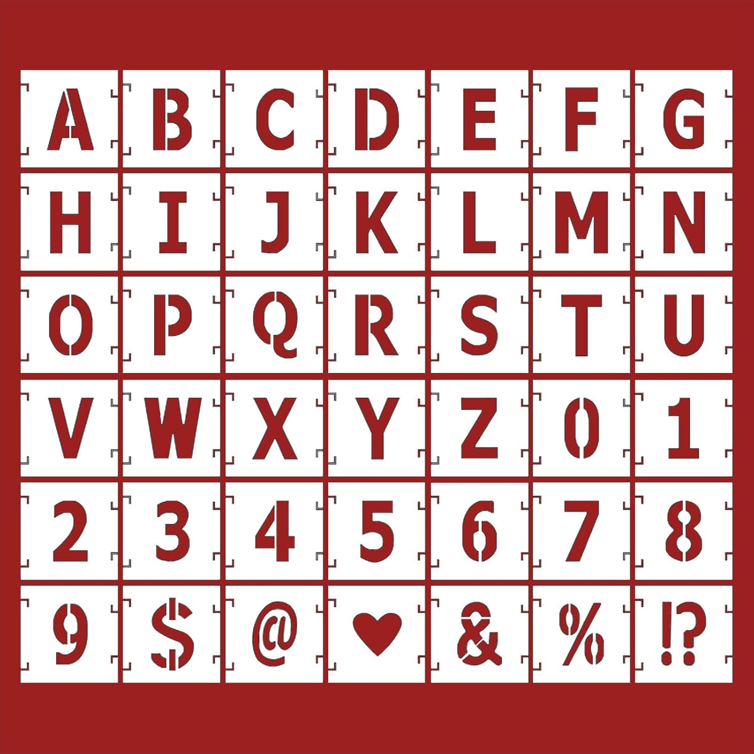 RUIFEN 42-Piece Reusable Alphabet & Number Molds Set - 4.24X5 Inch Plastic Letter Craft Templates for DIY Painting, Baking, Soap Making with Interlocking Symbols (A-Z, 0-9) image number 6